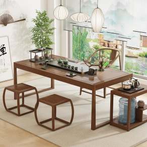 新中式茶桌椅组合3D模型下载